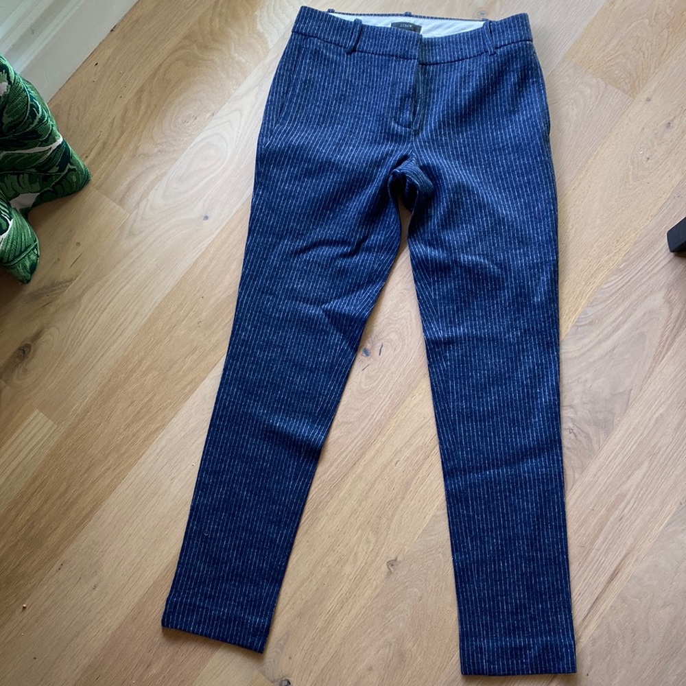 JCrew pinstripe flannel trouser
